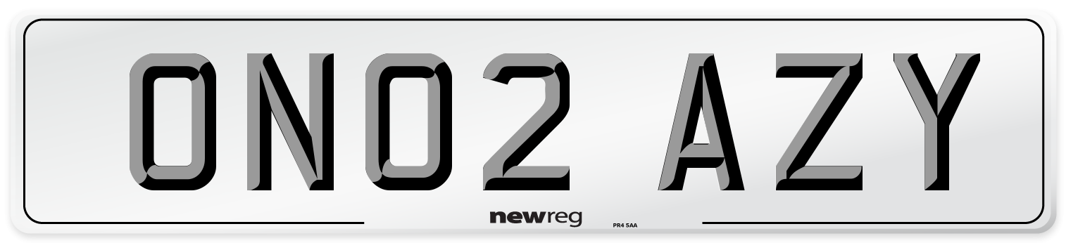ON02 AZY Number Plate from New Reg